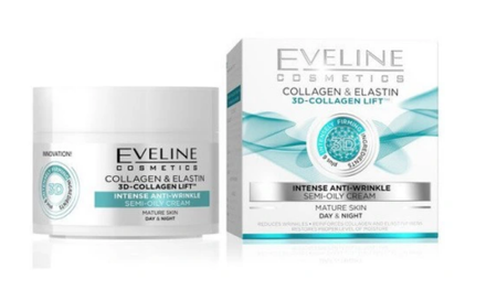 Eveline Półtłusty Krem przeciwzmarszczkowy Kolagen & Elastyna 3D-Collagen Lift 50ml