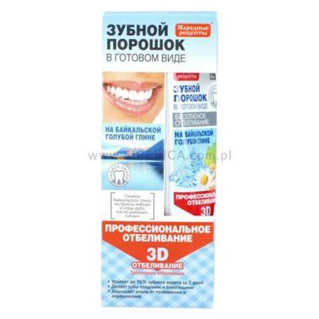 Fitokosmetik Proszek do Mycia Zębów w Postaci Pasty Wybielanie 3D 45 ml